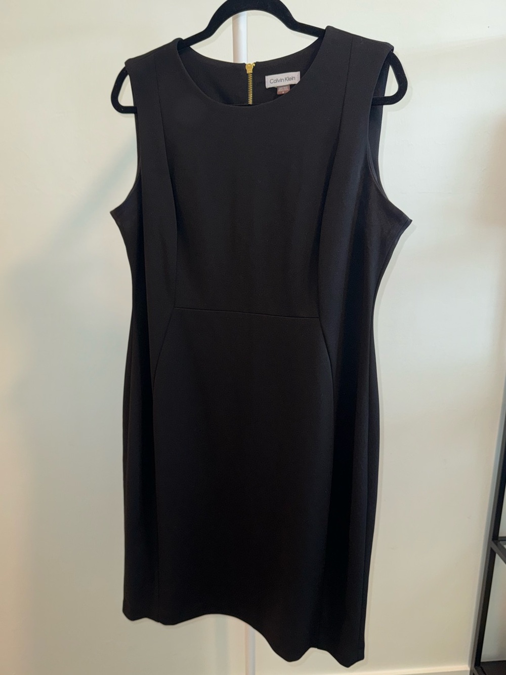 Calvin Klein Black Sleeveless Shift Mini Dress women’s size 14